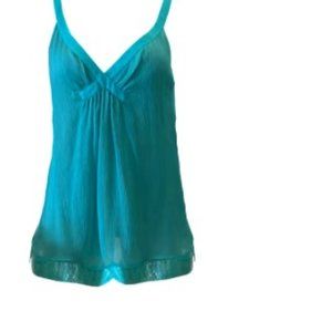 Flawless Vintage Bottega Veneta Teal Blouse Venetian Silk